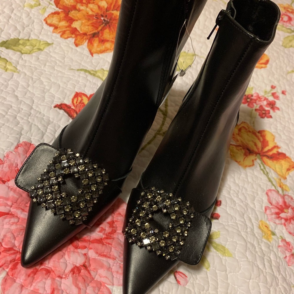 Marian Leather Sparkle Boot Booties